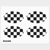 Sticker Ovale Chessboard (Feuille)