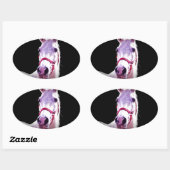 Sticker Ovale Cheval (Feuille)