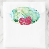 Sticker Ovale Cheval Blanc Coeur Rouge Saint Valentin (Sac)