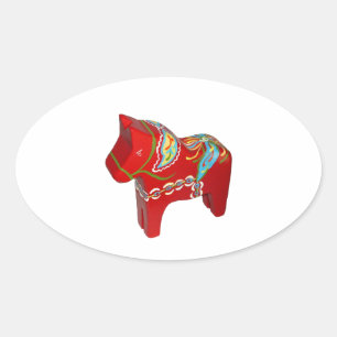 Sticker ovale Cheval Dala Chunky