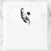 Sticker Ovale Cheval de course (Sac)