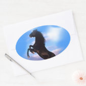Sticker Ovale Cheval d'élevage (Enveloppe)
