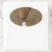 Sticker Ovale cheval et fleur de printemps Bunny (Sac)