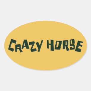 Sticker Ovale cheval fou