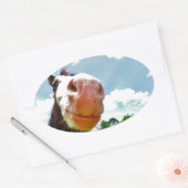 Sticker Ovale Cheval souriant (Enveloppe)