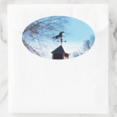 Sticker Ovale Cheval Vane Météo Ciel Bleu (Sac)