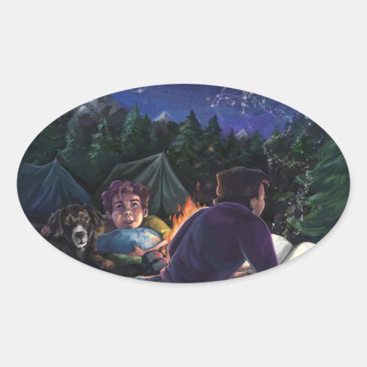 Sticker Ovale Chevaliers d'été (Devant)