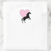Sticker Ovale Chevaux et amour (Sac)