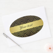 Sticker Ovale Chevrons Faux Gold Classy (Enveloppe)