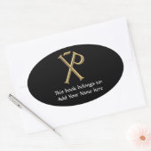 Sticker Ovale Chi-Rho 3 D D'Or (Enveloppe)