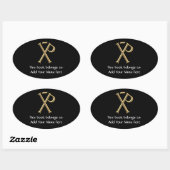 Sticker Ovale Chi-Rho 3 D D'Or (Feuille)
