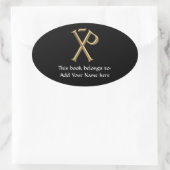 Sticker Ovale Chi-Rho 3 D D'Or (Sac)