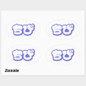 Sticker Ovale Chibi ち び japonais Nihongo Hiragana Script (Feuille)