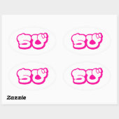 Sticker Ovale Chibi ち び japonais Nihongo Hiragana Script (Feuille)