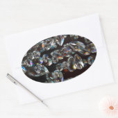 Sticker Ovale Chic Black Diamond Chrystal Cadeaux Motifs Abstrai (Enveloppe)