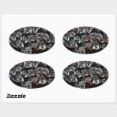 Sticker Ovale Chic Black Diamond Chrystal Cadeaux Motifs Abstrai (Feuille)