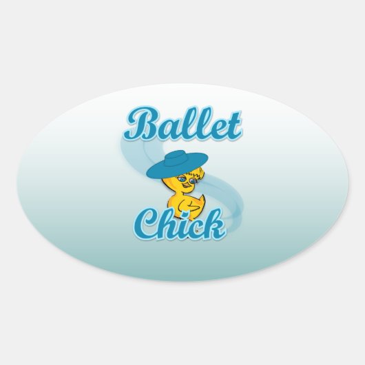 Sticker Ovale Chick de ballet #3 (Devant)