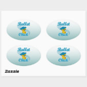 Sticker Ovale Chick de ballet #3 (Feuille)