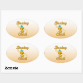 Sticker Ovale Chick en boîte (Feuille)