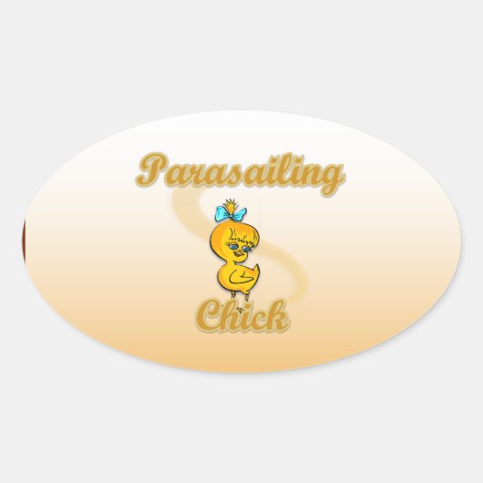 Sticker Ovale Chick parachutiste (Devant)