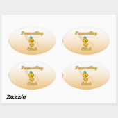 Sticker Ovale Chick parachutiste (Feuille)