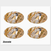 Sticker Ovale Chickadee au plafond noir - Photo originale (Feuille)