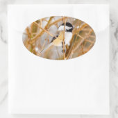 Sticker Ovale Chickadee au plafond noir - Photo originale (Sac)