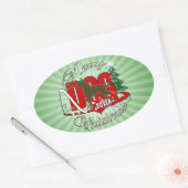 STICKER OVALE CHIEN BOXER CHRISTMAS (Enveloppe)