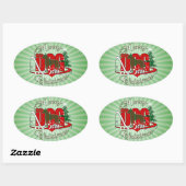 STICKER OVALE CHIEN BOXER CHRISTMAS (Feuille)