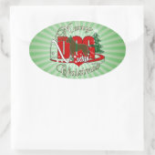 STICKER OVALE CHIEN BOXER CHRISTMAS (Sac)