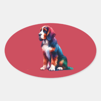 Sticker Ovale Chien de Briard