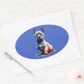 Sticker Ovale Chien de Cairn Terrier (Enveloppe)