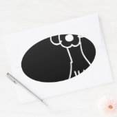 Sticker Ovale Chien de chien animal Abstrait (Enveloppe)