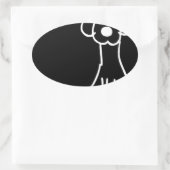Sticker Ovale Chien de chien animal Abstrait (Sac)