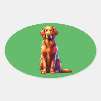Sticker Ovale Chien de triant recouvert de boue