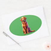 Sticker Ovale Chien de triant recouvert de boue (Enveloppe)