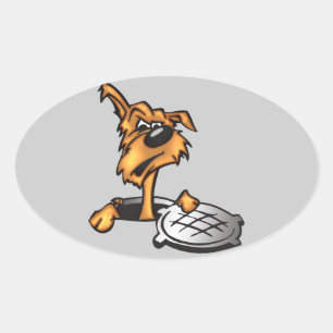 Sticker Ovale Chien d'égout