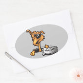 Sticker Ovale Chien d'égout (Enveloppe)