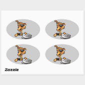 Sticker Ovale Chien d'égout (Feuille)