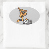 Sticker Ovale Chien d'égout (Sac)