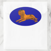 Sticker Ovale Chien d'Halloween (Sac)