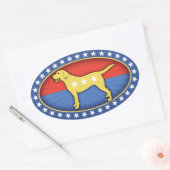 Sticker Ovale Chien jaune (Enveloppe)