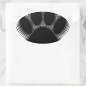 Sticker Ovale Chien Paw Avec Plan (Sac)