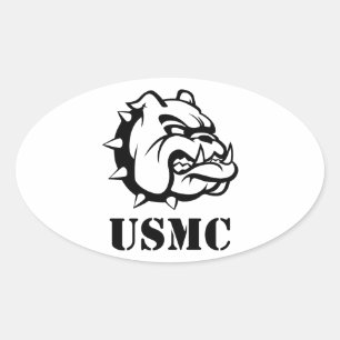 Sticker Ovale Chien USMC