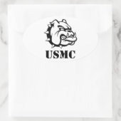 Sticker Ovale Chien USMC (Sac)