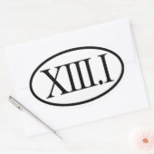 Sticker Ovale Chiffres romains Demi-Marathon 13.1 (Enveloppe)