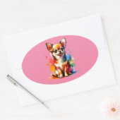 Sticker Ovale Chihuahua Chig (Enveloppe)