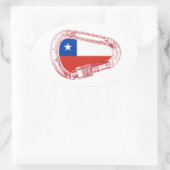Sticker Ovale Chili Drapeau Escalade carabiner (Sac)