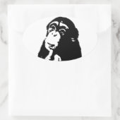 Sticker Ovale Chimpanzé Pop Art Thinking (Sac)