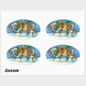 STICKER OVALE CHINCOTEAGUE PONIES & VACANCES SOUHAITS CHEVAL (Feuille)